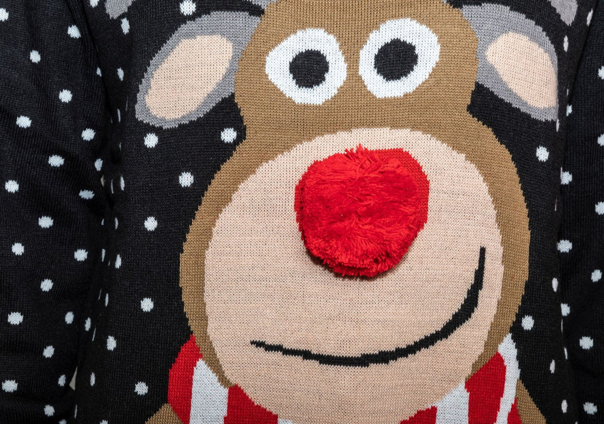 Rudolph the red nosed reindeer ugly christmas top sweater