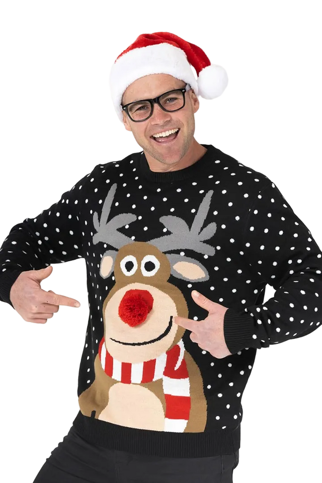 Men's 3D Rudolph Christmas Jumper
