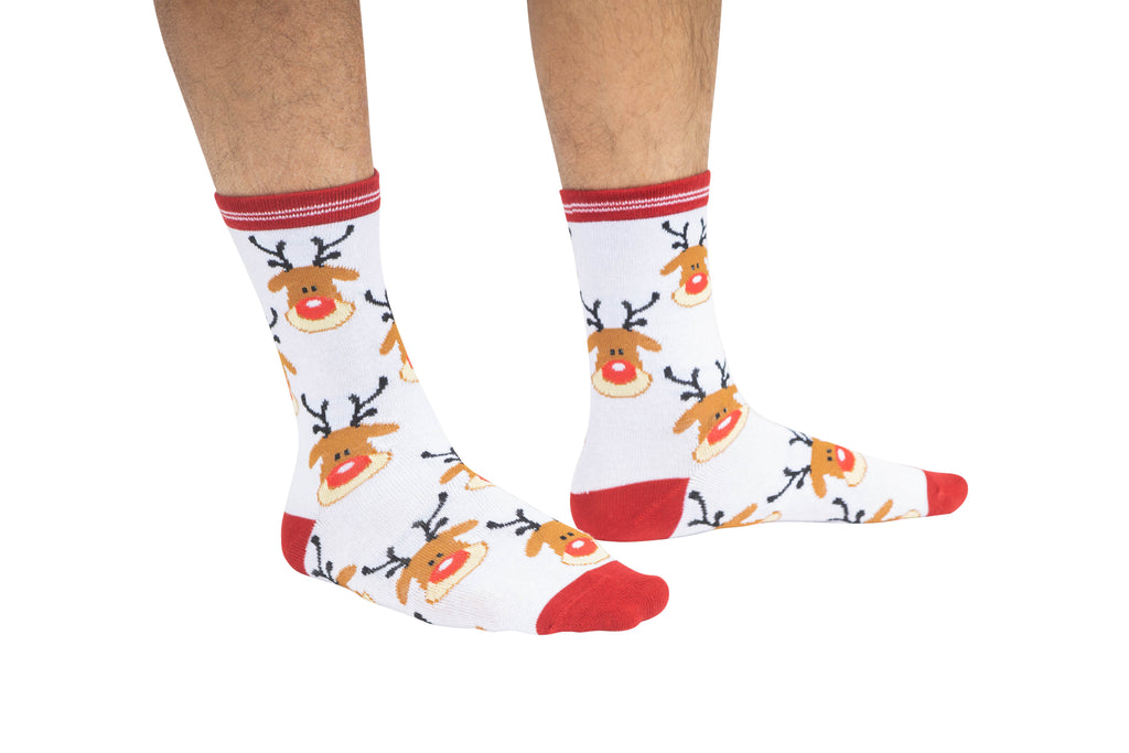 mens rudolph christmas socks