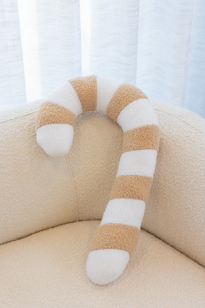 beige candy cane cushion