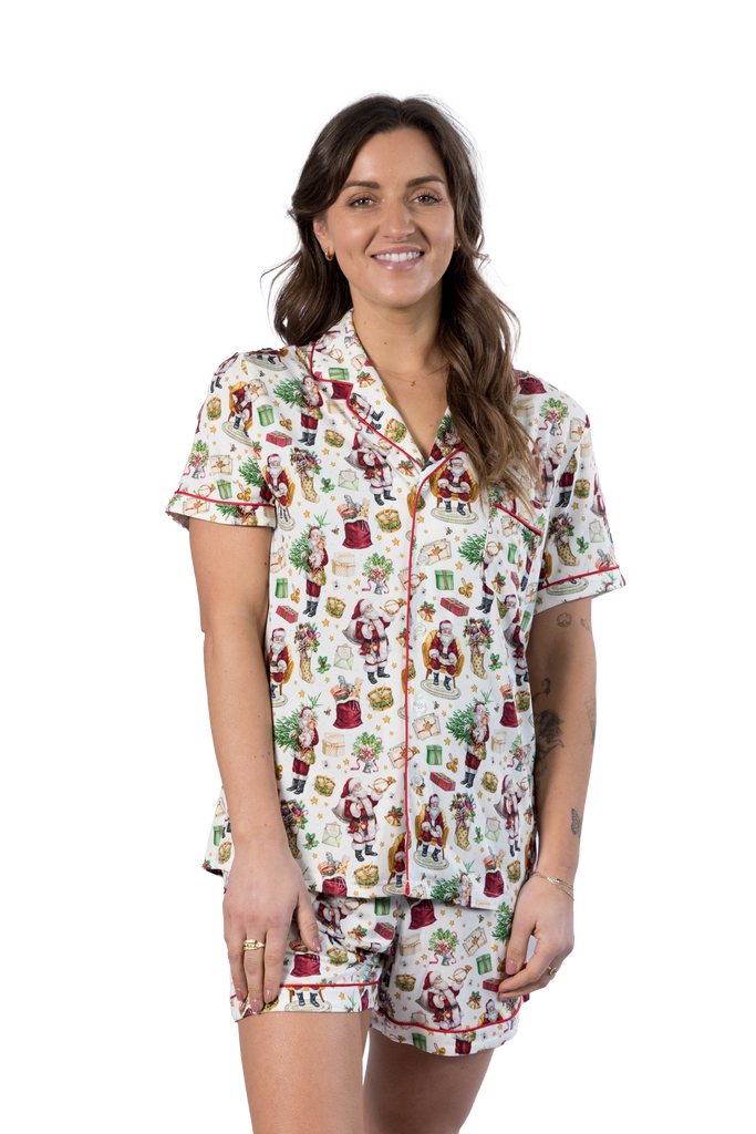 womens  traditional santa chrstmas pyjamas