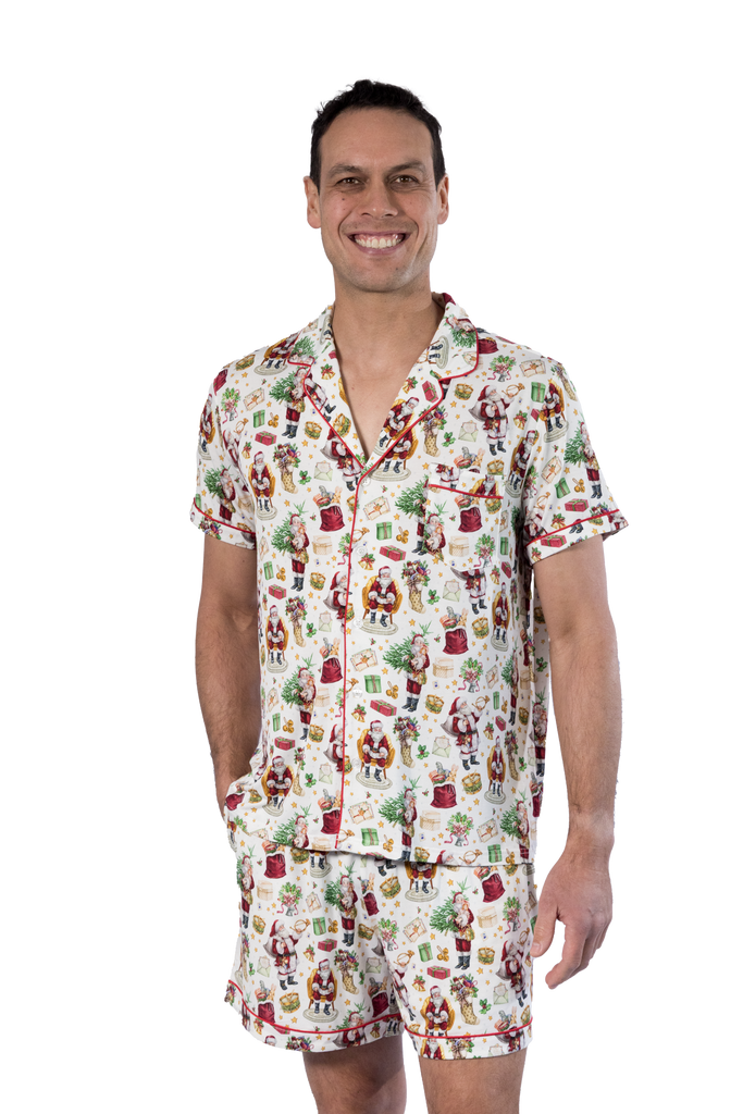 mens traditional santa chrstmas pyjamas