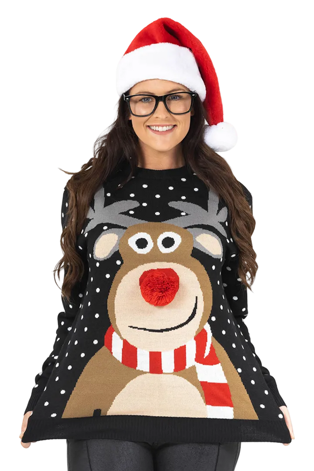 Women's 3D Rudolph Christmas Jumper